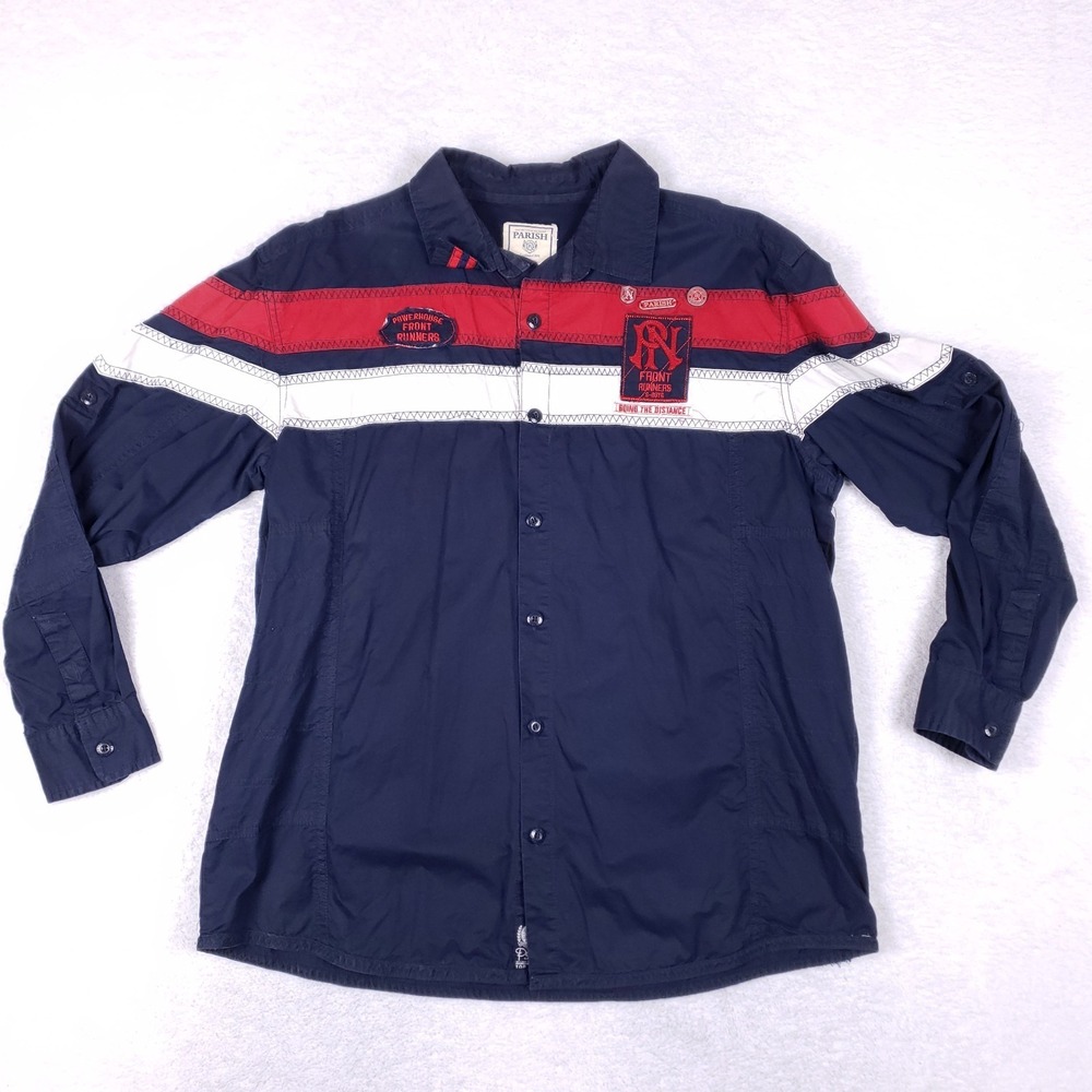 Parish Nation Y2K Embroidered Field Shirt‎ 2XL Navy